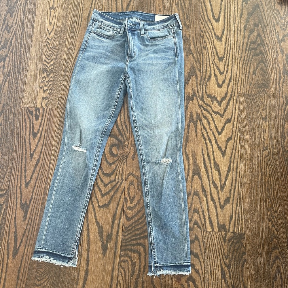 Treasure & Bond Light Blue Straight Leg Distressed Jeans
